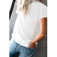 thumbnail image 3 of T-shirt Blanc à Col en V pour Femmes, 3 of 4
