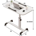 thumbnail image 3 of Table de Chevet au-Dessus du Lit avec Roulettes, Table de Chevet Mobile pour Hôpital avec Plateau Inclinable, Table au-Dessus du Lit à Hauteur Réglable, 3 of 7