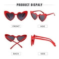 thumbnail image 3 of Fansbe Heart Shaped Sunglasses for Women, Vintage Cat Eye Style Glasses UV Protection Red+Pale Pink, 3 of 8