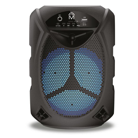 M True Wireless TWS 6.5-in Bluetooth Speaker with LED Lights - Black