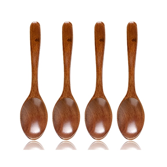 ACDANC 2026 New Wooden Spoons,4 Pieces Wood Soup Spoons for Eating Mixing Stirring,Handle Spoon Kitchen Utensil,Eco Friendly Table Spoon