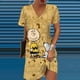 thumbnail image 3 of 2024 Europa y Estados Unidos primavera y verano nuevas mujeres estampado empalme cuello en V Snoopy estampado vestido suelto mujeres, 3 of 4