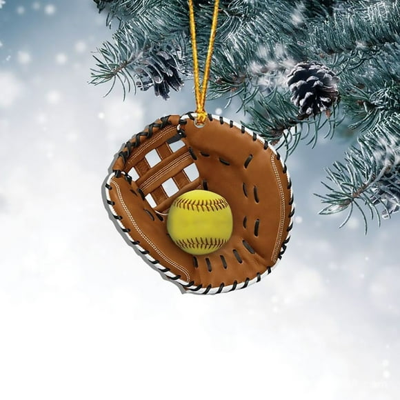 Christmas Ornaments 2024 Bulk——Lloopyting 1*Pendant Personalized Softball Glove Ornament Softball Custom Name Ornament Softball Glove Flat Ornament Softball Lover Custom Softball Team Gift For Softbal