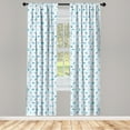thumbnail image 3 of Ambesonne Turquoise Curtains, Jumping Mammals, Pair of 28"x95", Turquoise Blue Navy, 3 of 5