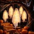 thumbnail image 3 of LOWLHOME 6 FT Halloween Hanging Swing Ghost Decor, Spooky Halloween Ghost Decor Outdoor, LED Lights & Remote Control and Rope Adjustable, Halloween Decor for Tree Porch Yard, 3 of 8