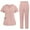Pink, variant on Scrub Set for Women - Sweetheart V-Neck Scrub Top & Yoga Jogger Cargo Pants Scrubs Mathching Sets for Nursing Uniforms