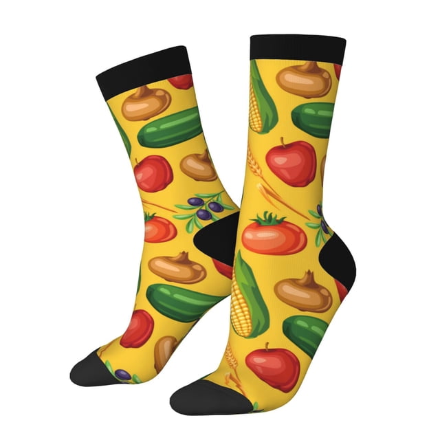Balery Colorful Vegetables Calcetas Largas con Estampado para Hombre y Mujer – Suaves y Transpirables, Talla Única (US 5-11)