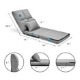 thumbnail image 2 of Gymax Chaise Pliante Convertible Canapé-Lit Futon Chaise Longue avec Coussin Gris, 2 of 10