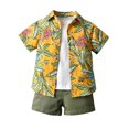 thumbnail image 5 of WOLLED 9M-5Y Baby Boys Hawaiian Shirt and Shorts Set for Infant Newborn 3PCS Summer Short Sleeve Button down Shirts Shorts Outfit, 5 of 11