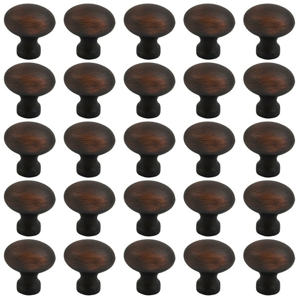 25 Pack of Football Oval Egg Shaped Hardware Knobs, Oil Rubbed