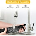 thumbnail image 3 of HSHDLDF 2 Pcs Garde-Éclaboussures d'Évier de Cuisine, Poignée de Robinet en Silicone Plateau de Récupération d'Éclaboussures, Support d'Éponge de Cuisine Tapis Absorbant pour Accessoires d'Évier de Cuisine Salle de Bain 19.7 Pouces x 5.6 Pouces, 3 of 7