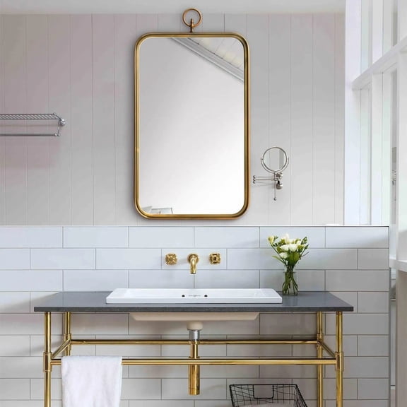 Signature Home Collection Vintage Rectangular Wall Mirror - 39.5" - Gold Frame