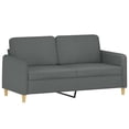 thumbnail image 2 of vidaXL 2 Piece Sofa Set with Pillows Dark Grey Fabric, 2 of 5