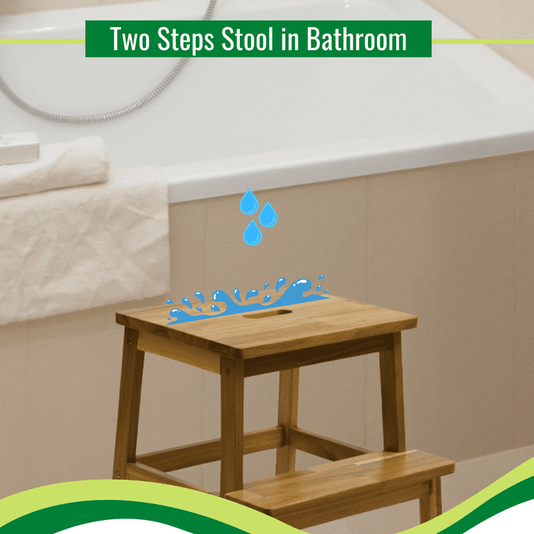 SESSLIFE Wooden Step Stool for Kids, Solid Small Stool for Kitchen