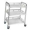 thumbnail image 3 of Carrito de servicio de laboratorio de acero inoxidable de 3 niveles con ruedas, estante de almacenamiento, ruedas silenciosas, carrito de cocina de 45, 3 of 8
