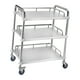 thumbnail image 3 of Carrito de servicio de laboratorio de acero inoxidable de 3 niveles con ruedas, estante de almacenamiento, ruedas silenciosas, carrito de cocina de 45, 3 of 8