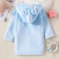 thumbnail image 6 of URMAGIC Toddler Boys Girls Bathrobes Pajamas Kids Solid Color Long Sleeve Fleece Hooded Robe Sleepwear Winter Warm Loungewear, 6 of 11