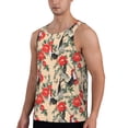 thumbnail image 2 of Gukieu Roosters And Peonies Flowers Print Men's Quick Dry Fitness Vest, Round Neck Sleeveless Fitness Bodybuilding Top-Small, 2 of 7