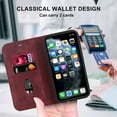 thumbnail image 2 of Allytech iPhone 11 Pro Max PU Leather Wallet Case with RFID Blocking Card Slots Kickstand Magnetic Closure, Shockproof Protective TPU Flip Cover For iPhone 11 Pro Max,Red, 2 of 7