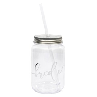 16 oz. Reusable Plastic Mason Jar Cups with Lid & Straw - 6 Ct. | Oriental  Trading