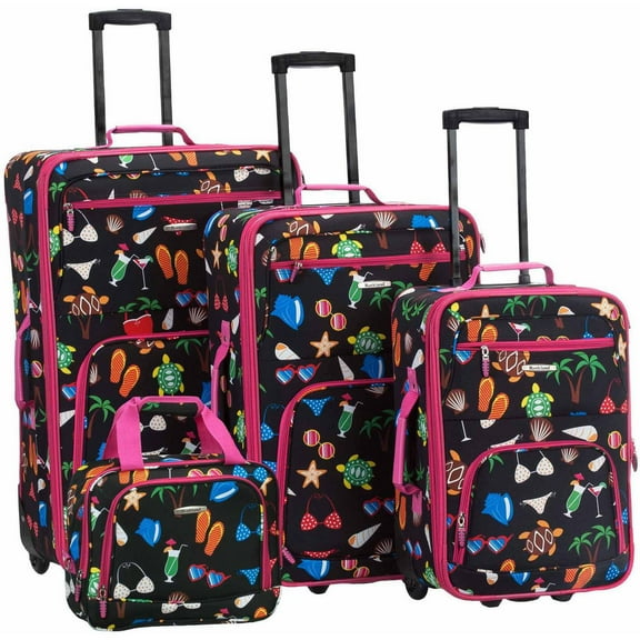 Rockland Luggage Safari 4-Piece Luggage Set, Beach
