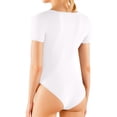 thumbnail image 4 of Body de Mujer con Cuello Cuadrado, Corta y Larga, Estilo Camisa, Top Ajustado S, 4 of 8