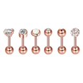 thumbnail image 1 of Piercing para el cuerpo con barra de circón, 6/12 Uds., joyería apta para s de , mujeres y niñas Rose Gold 6 Sets Hugo Joyas para piercing corporal, 1 of 6