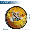 thumbnail image 3 of Voice Activated Clock with Glow Light 12 Inch Large Silent Wall Clock Battery Operated for Home Decor A Playful White Cat, 3 of 8