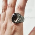 thumbnail image 6 of Smoky Quartz Mans Ring, Natural Smoky Quartz ring, Silver Jewelry, 925 Silver Ring, Birthday Gift, Heavy Mens Ring, Arabic Design, Ottoman Style Ring, Christmas, Turkey Mens Signet Ring, 6 of 8