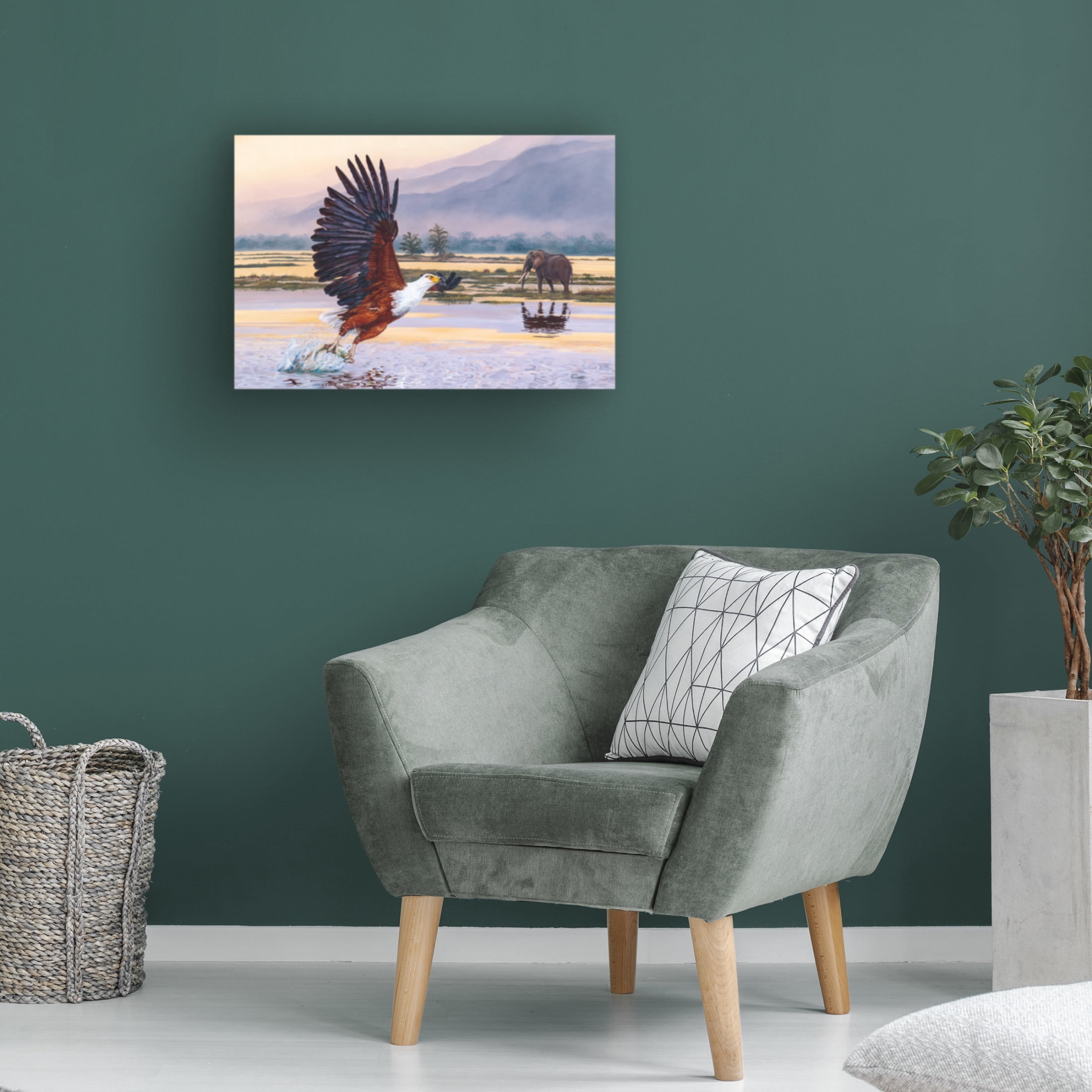 Canvas Wall Art - Delene Lambert 'Where Eagles Dare' Wall Art for Living Room, Bedroom, or Office Décor by Trademark Fine Art - 32 x 22 Inches