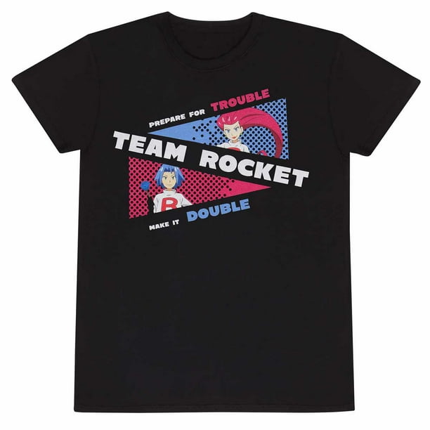 Pokemon - Camiseta Team Rocket para Adultos Unisex (Negro)