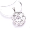 thumbnail image 2 of White Topaz, Cubic Zirconia 925 Silver Platinum Plated Flower Pendant 1.20" P75, Topaz Pendant, Gift For Her, Round Pendant, White Pendant, 2 of 2