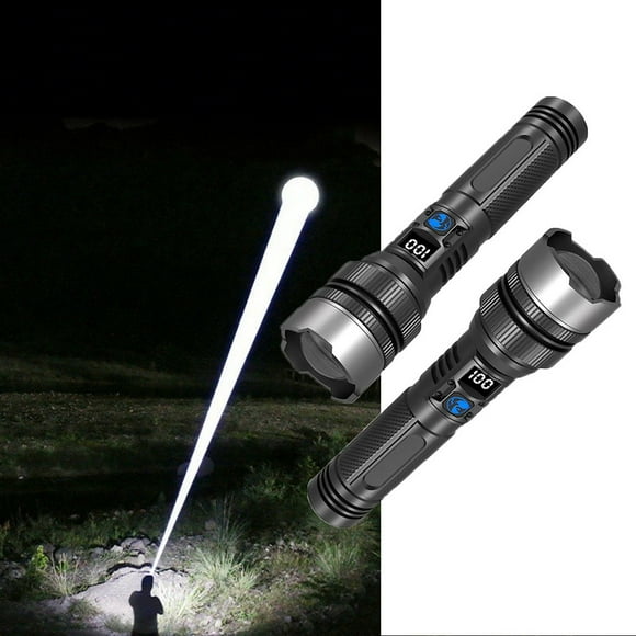 black Strong Light Flashlight Outdoor Bright Long Range Telescopic Portable Rechargeable Led Flashlight With Usb Charging Adjustable Beam For Camping Hiking Emergency 2 Pack 0.82 Pounds