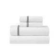 thumbnail image 3 of Superior Fieldstone Embroidered Cotton Bed Sheet Set, Queen, White/Black, 3 of 11