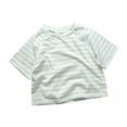 thumbnail image 6 of SGMVNU 2 Pack Girl's Striped Shirt Drop Shoulder Short Sleeve Casual Loose Tee Baby Toddler Kids Summer Outfits, Size 3-4 Years, Light Yellow & Light Green, 6 of 9
