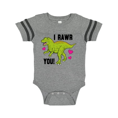 

Inktastic I Rawr You Tyrannosaurs with Hearts Gift Baby Boy or Baby Girl Bodysuit
