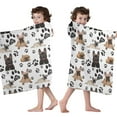 thumbnail image 4 of French Bulldog Footprint Hooded Bath Towel，50"x30" for Ages 3 To 12 Kids, Quick Dry Lightweight Soft Microfiber Hood Beach Towel Cover Up for Kids, 4 of 7