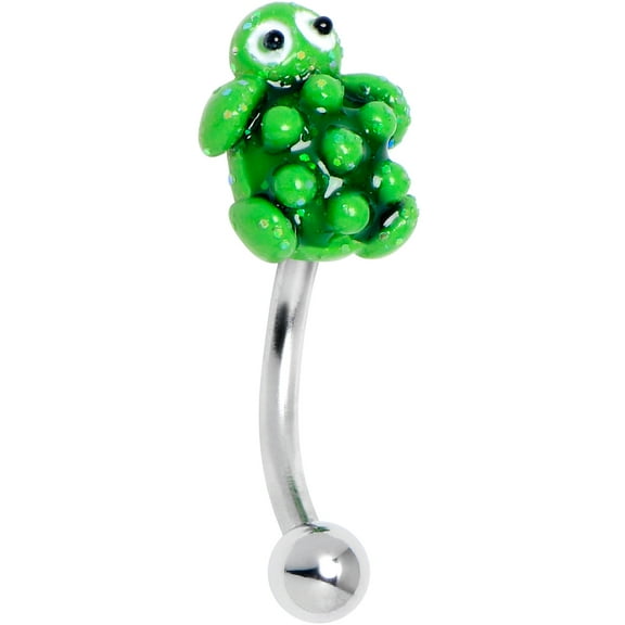 Body Candy 16G 316L Stainless Steel 8mm Eyebrow Jewelry Cartilage Rook Textured Turtle Eyebrow Ring 5/16”