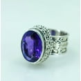 thumbnail image 5 of Navya Craft Natural Amethyst Oval Sterling Silver Handmade Statement Cocktail Women Ring Size 12.5, 5 of 9