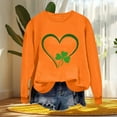thumbnail image 5 of St Patricks Day Shirt Women Heart Shamrock Print Shirts Casual Crewneck Sweatshirt Irish Long Sleeve Tops Saint Patricks Day Shirt, 5 of 7