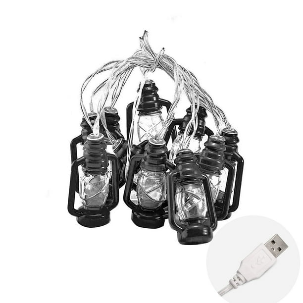Cadena de luces LED cilíndricas de lino chino para decoración de habitaciones, patios y ambientes navideños.
