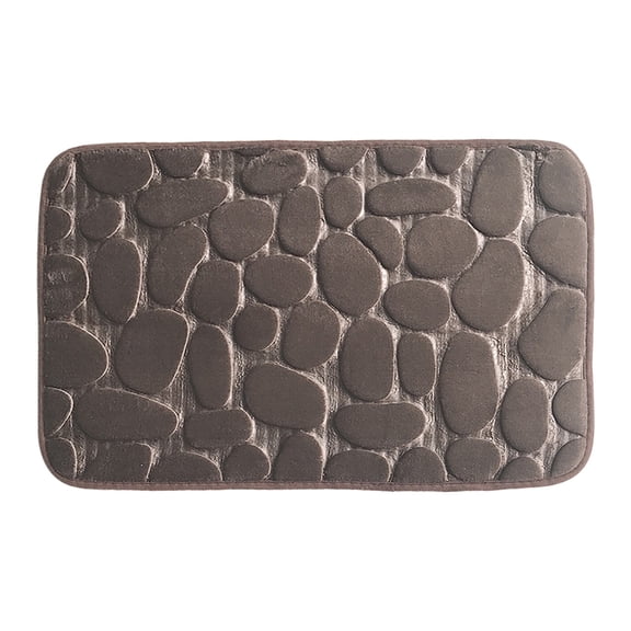 Jubipavy 3D Pebble Embossed Mat Oval Flannel Carpet Living Room Entrance Mat Bathroom Absorbent Non-Slip Mat