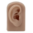 thumbnail image 1 of Modelo de oreja de silicona suave y flexible para oreja derecha, reutilizable, para práctica de perforación de orejas y exhibición de aretes, color marrón., 1 of 14