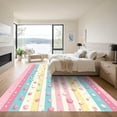 thumbnail image 3 of ODIKA 6x9 Machine Washable Non-Slip Area Rug, Pop Art Pink High Traffic Rug with Pad, Pink, 1051126, 3 of 8
