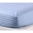 thumbnail image 3 of 800 Thread Count 100% Egyptian Cotton 3-Piece Fitted Sheet ( 1 Fitted Sheet + 2 Pillow Covers) 21 Inches Deep Pocket Size King Color Sky Blue Stripe, 3 of 5