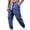 Blue, variant on JUUYY Men's Multi-Pocket Cargo Pants Loose Fit Elastic Waist Drawstring Jogger Pants Outdoor Hiking Travel Casual Long Trousers Blue M