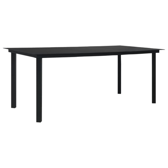 Casafoyer Garden Dining Table Black 74.8"x35.4"x29.1" Steel and Glass