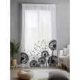 thumbnail image 2 of Sheer Curtains 108 Inches Long, Dandelion Semi Sheer Curtains Light Filtering Window Treatment, Black White Modern Country Rustic Plants Privacy Voile Drapes for Living Room Bedroom 52x108 Inch, 2 of 7