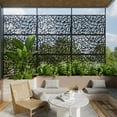 thumbnail image 3 of 72"x47" Outdoor Privacy Screen with Stand Metal Balcony Decorative Screen,Black, 3 of 7