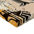 thumbnail image 2 of Ambesonne Jazz Fitted Sheet, Saxophone Music Rythim, Queen Size, Marigold Tan Black, 2 of 3